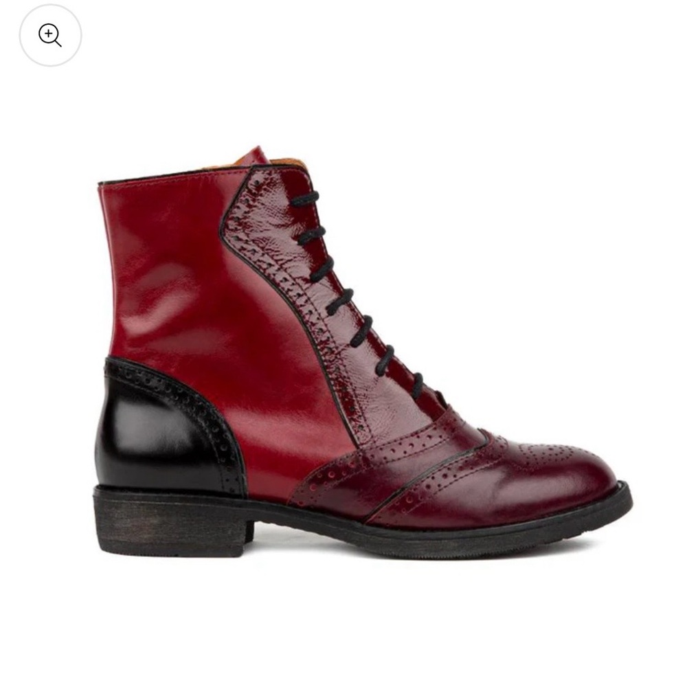 NWOT Embassy London Brick Lane Boots Claret & Red & Black boots W size 37 (US 6)